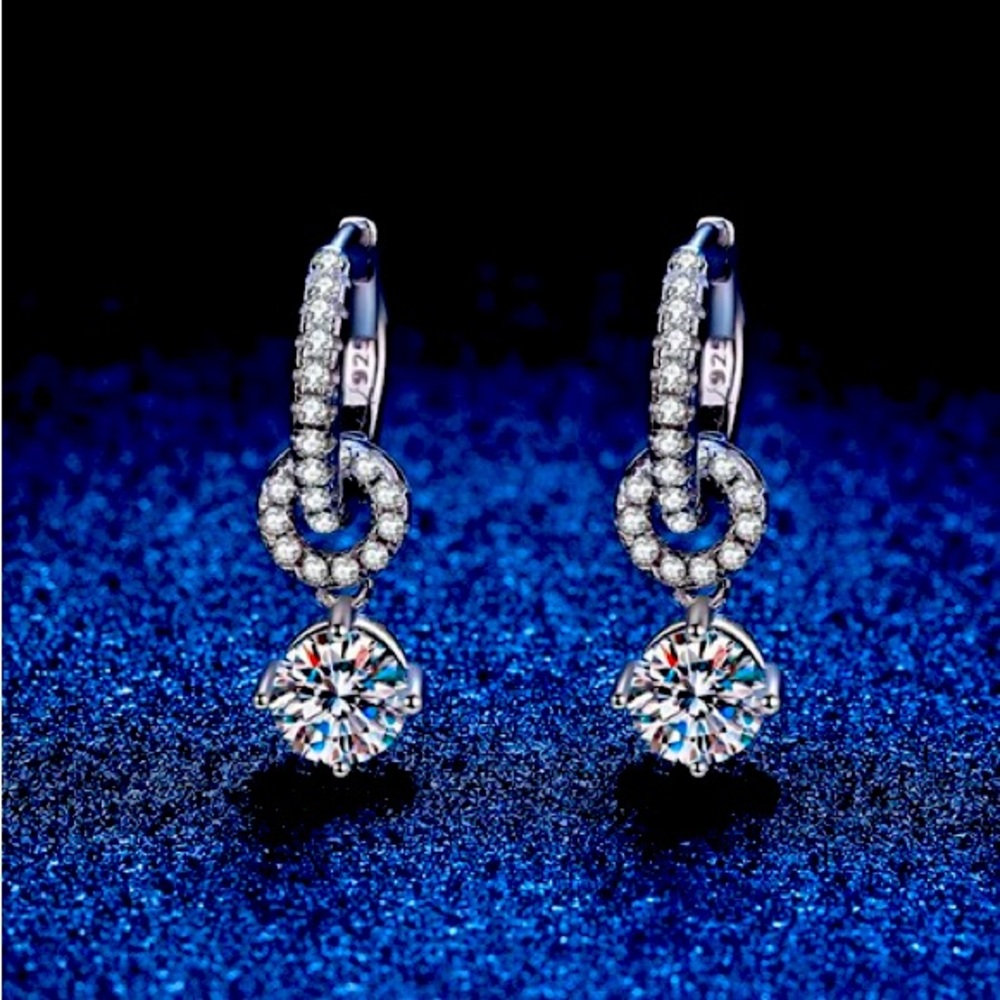 GENUINE MOISSANITE DROP EARRINGS